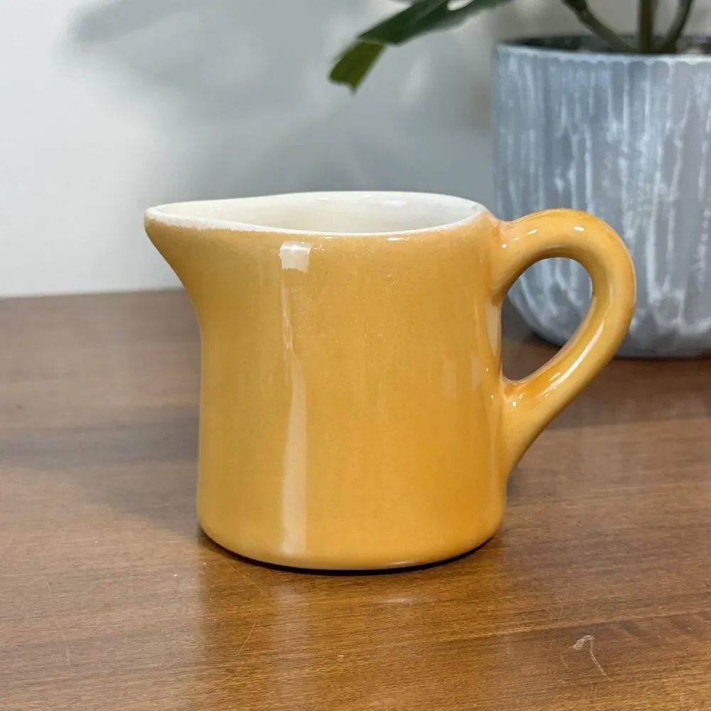 Vintage La Cuisini Canada Mustard Yellow Ceramic Creamer Pitcher 3805 2.5